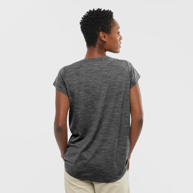 Black Salomon Outlife Merino Blend Short Sleeve Women's T-Shirts | PH 20943T